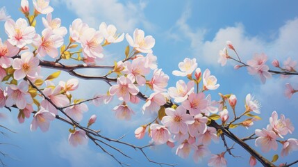 Wall Mural - Vibrant spring blooms scattered 
