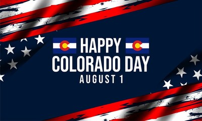 Wall Mural - Colorado Day poster vector illustration. Abstract Colorado State flag symbol. Template for background, banner, card. August 1 each year.