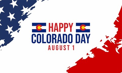 Wall Mural - Colorado Day poster vector illustration. Abstract Colorado State flag symbol. Template for background, banner, card. August 1 each year.