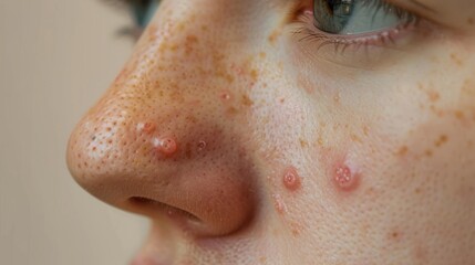 Close-Up of Skin with Acne