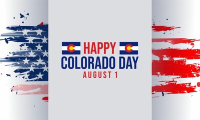 Wall Mural - Colorado Day poster vector illustration. Abstract Colorado State flag symbol. Template for background, banner, card. August 1 each year.