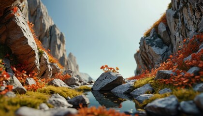 Canvas Print - Tranquil Mountain Pool.