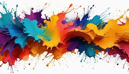 Poster - Abstract Colorful Paint Splashes.