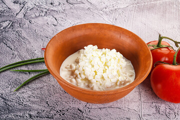 Canvas Print - Cottage cheese Curd in the bowl