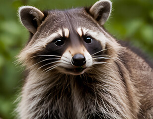 Wall Mural - close up of a raccoon, portrait of a raccoon