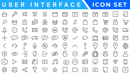 Poster - Mega set of ui ux icons, user interface icon set collection