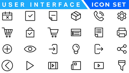 Poster - Mega set of ui ux icons, user interface icon set collection