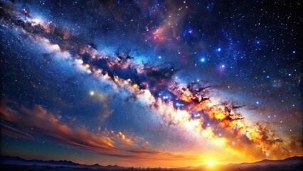 Wall Mural - vibrant and dazzling image of a stunning galaxy with stardust and milky way, stars, space, universe,