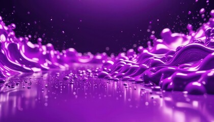 Poster - Purple Liquid Splash with Bokeh