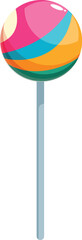 Poster - Sweet colorful lollipop is standing on a stick, representing childhood memories and sugary treats