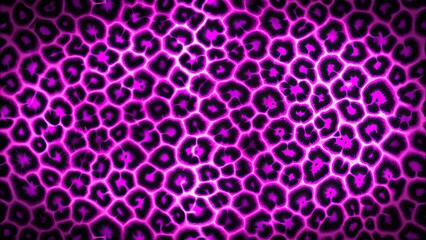 Sticker - Vibrant purple neon leopard pattern with glowing accents on dark background, leopard, purple, neon, vibrant, pattern, print