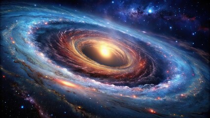 Wall Mural - spiral galaxy with a massive black hole at its center , space, astronomy, outer space, universe, cos