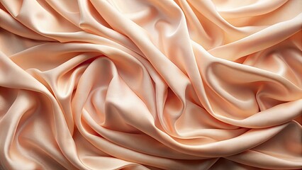 Poster - Soft, flowing peach fabric texture with delicate folds , fabric, peach, soft, textured, draping, gentle, elegant