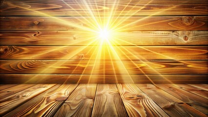 Wall Mural - Wooden background with sun rays shining through natural patterns, wood texture, sun rays, design, nature, background, light