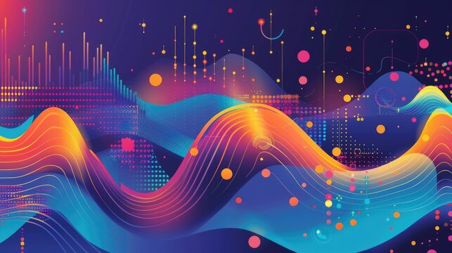 Bright and colorful infographic-style background for data-driven presentations.