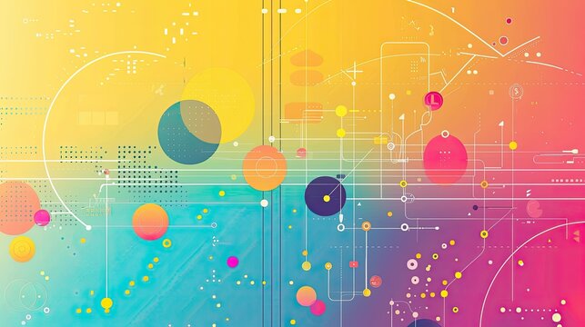 Bright and colorful infographic-style background for data-driven presentations.