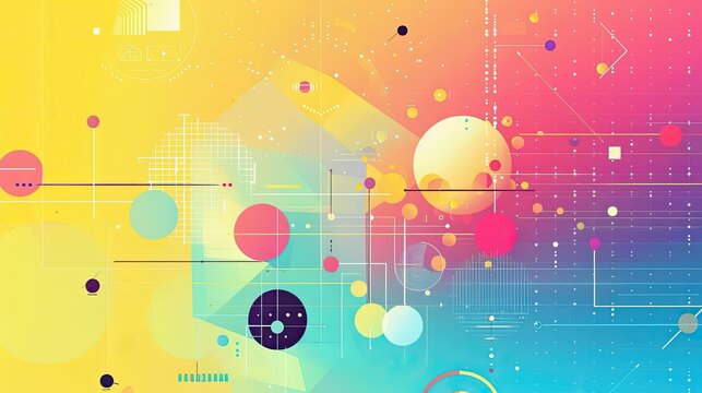 Bright and colorful infographic-style background for data-driven presentations.