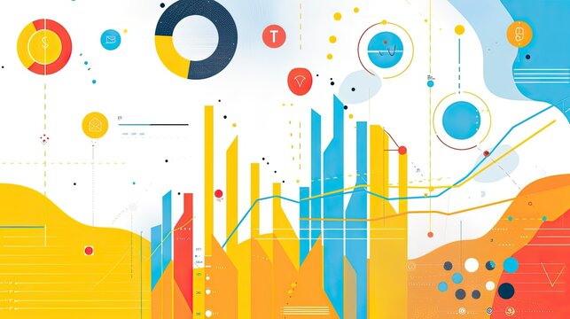 Clean and modern infographic elements with charts, graphs, and icons.