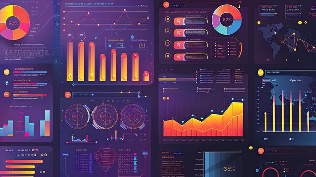 Bright and colorful infographic-style background for data-driven presentations.