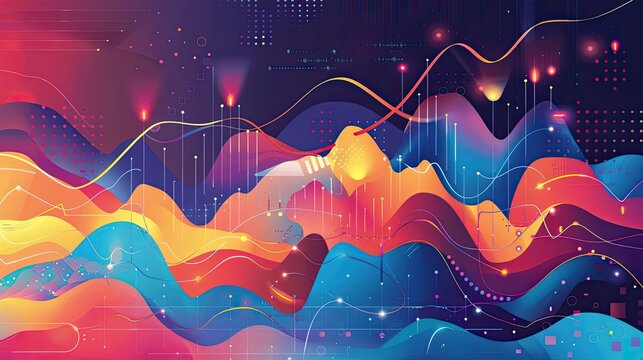 Bright and colorful infographic-style background for data-driven presentations.