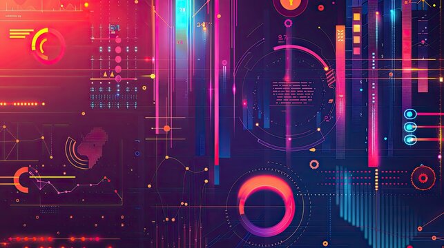 Bright and colorful infographic-style background for data-driven presentations.