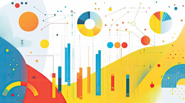 Clean and modern infographic elements with charts, graphs, and icons.