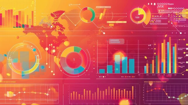 Bright and colorful infographic-style background for data-driven presentations.