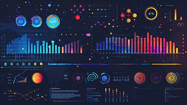 Bright and colorful infographic-style background for data-driven presentations.