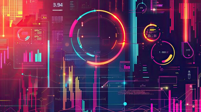 Bright and colorful infographic-style background for data-driven presentations.