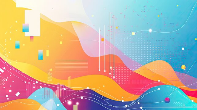 Bright and colorful infographic-style background for data-driven presentations.