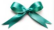 © Man888 - Delicate teal ribbon tied in a bow shape on a soft focus isolated white background, symbolizing cervical cancer awareness.