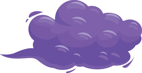 Poster - This cartoon style purple cloud is floating with a swirling trail behind it