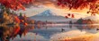 © Adi - Serene Dawn Duck on Lake with Mountain View