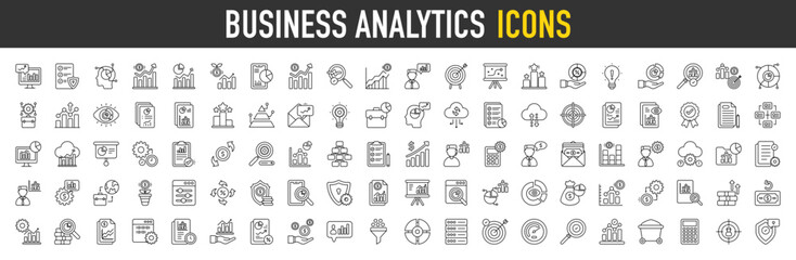 business analytics icon set with business analytics, analytical thinking, policy, growth, business c