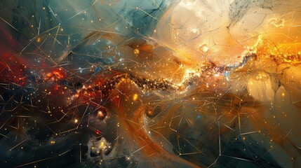 Aufkleber - Conceptual art of digital connections and networks