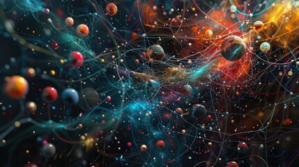 Aufkleber - Conceptual art of digital connections and networks