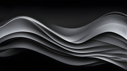 Wall Mural - A black and white image of a wave with a grayish tint