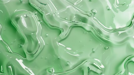 Wall Mural - A green liquid with bubbles floating on top