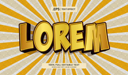 Wall Mural - editable text effect, lorem 3d cartoon vector illustration