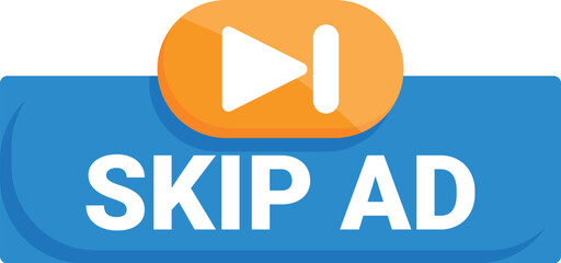 Poster - skip ad button allowing viewers to bypass commercials and get to the content