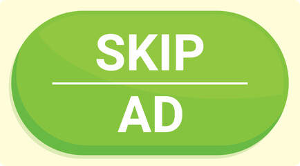 Poster - green rounded rectangle with the text skip ad is prompting action from viewers