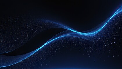 Abstract wave of particles. Blue shiny technology background. illustration with blue dots 2211