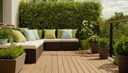 Wall Mural - Gorgeous outdoor lounge area with pergola for interior designing
