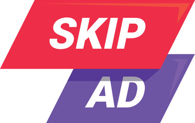 Poster - red and purple skip ad button appearing during internet video streaming service