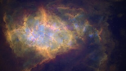 Wall Mural - Space nebula, with stars and swirling particles. Fractal art background.