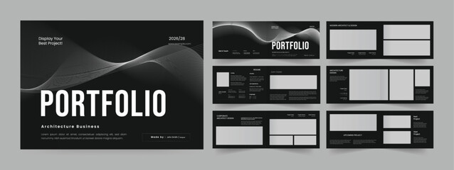 Wall Mural - landscape portfolio template photography portfolio brochure layout design.