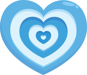 Poster - Blue heart repeating its shape inside itself, getting smaller with each repetition