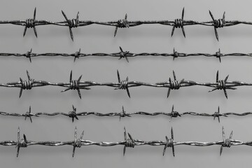 Poster - A close-up shot of tangled barbed wire, often used as a border or fence