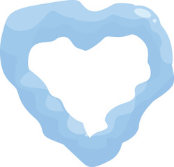 Poster - abstract blue heart shape forming an empty space for your design
