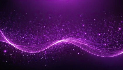 Wall Mural - purple particles wave and light abstract background. dots stars to cover element for design backdrop